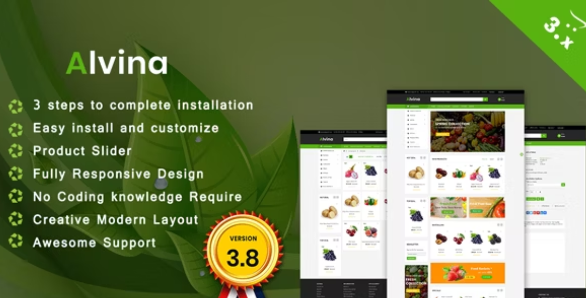 Alvina Organic OpenCart 3.x Theme