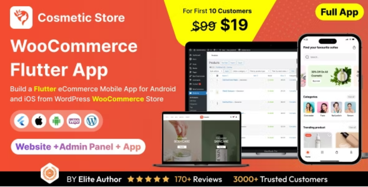 Cosmetic Store App - E-commerce Store app in Flutter 3.x (Android, iOS) with WooCommerce Full App