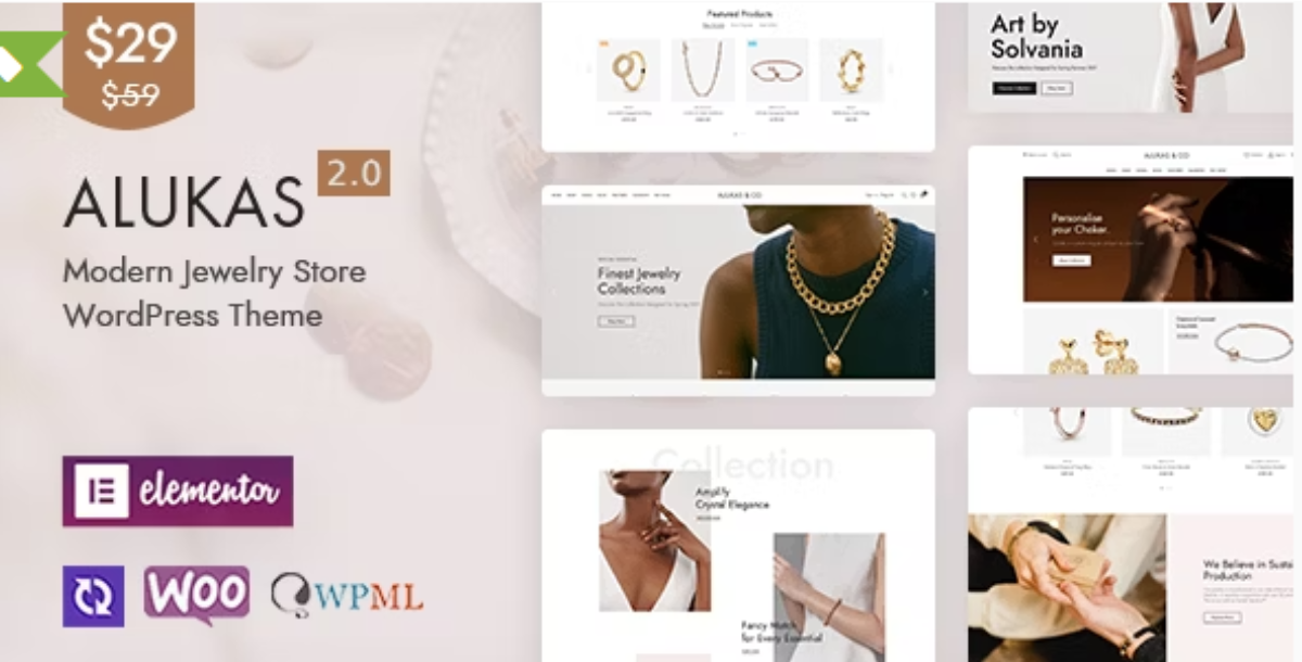 Alukas - Modern Jewelry Store WordPress Theme