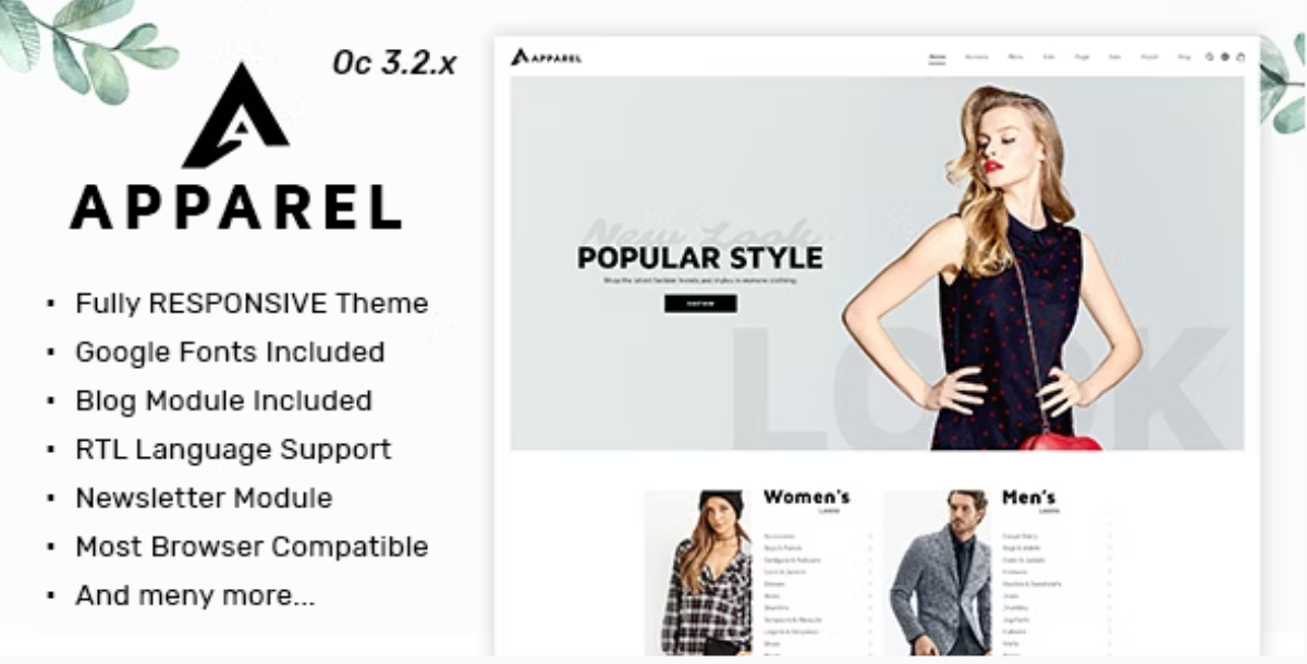 Apparel - Multipurpose Responsive Fashion Opencart 3.x Theme