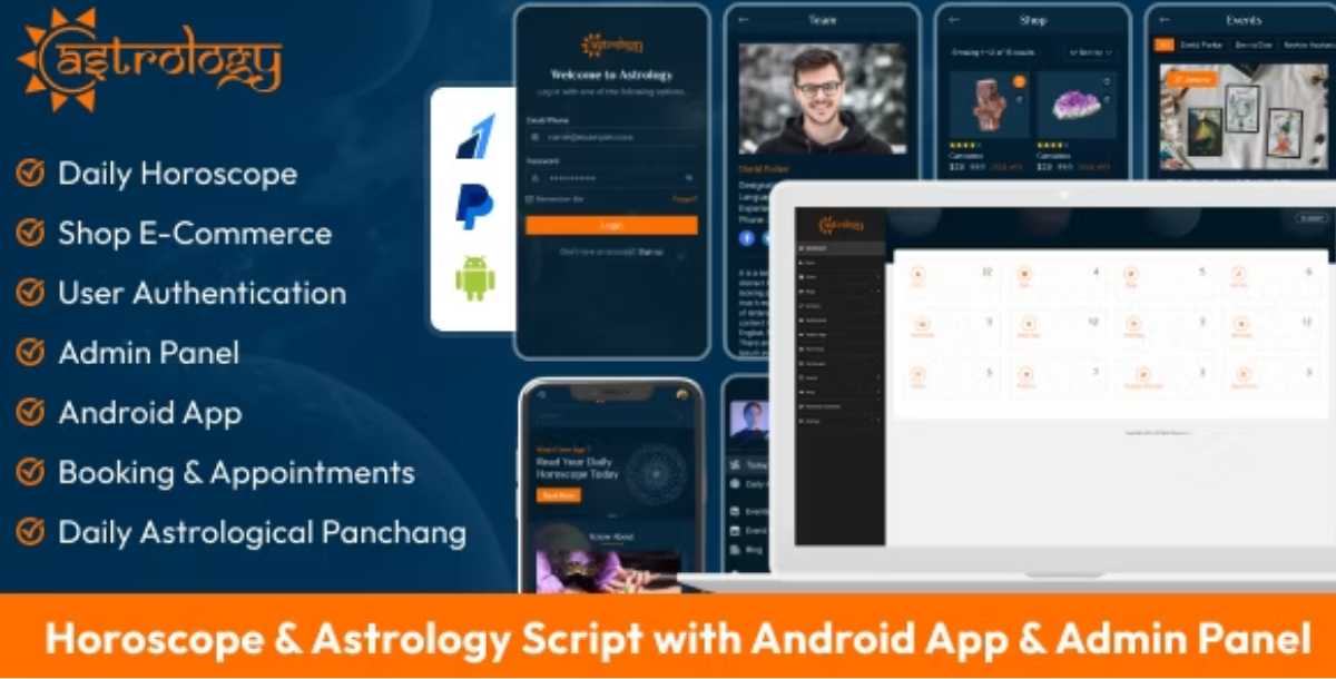 Horoscope and Astrology script with Android App & Admin Panel