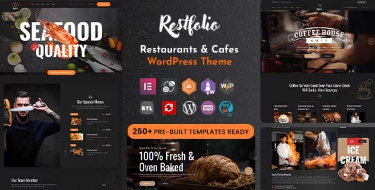 Restfolio - Elementor Restaurants & Cafes WordPress Theme