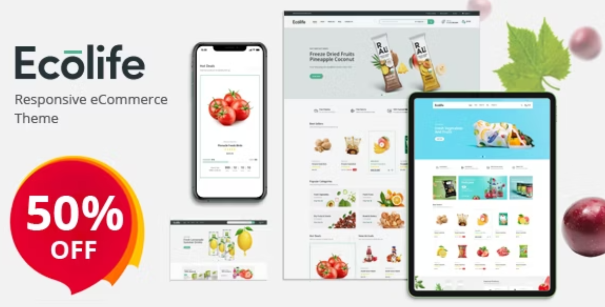 Ecolife - Organic, Food, Cosmetic & Multipurpose Opencart Theme