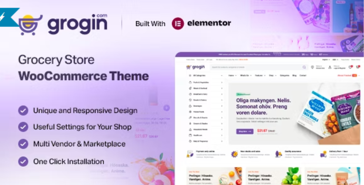 Grogin - Grocery Store WooCommerce WordPress Theme