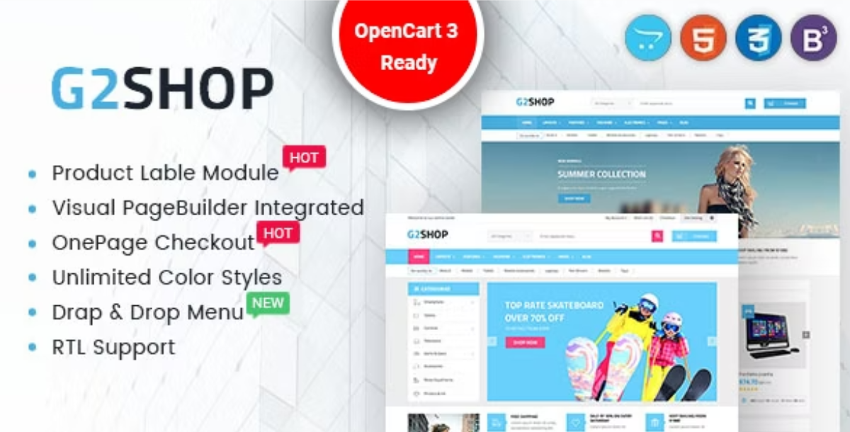 Multipurpose eCommerce OpenCart Theme - G2shop