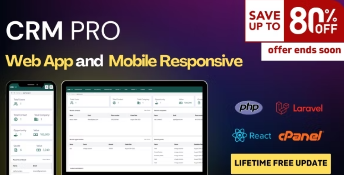 CRM PRO - All in One CRM in Laravel for cPanel