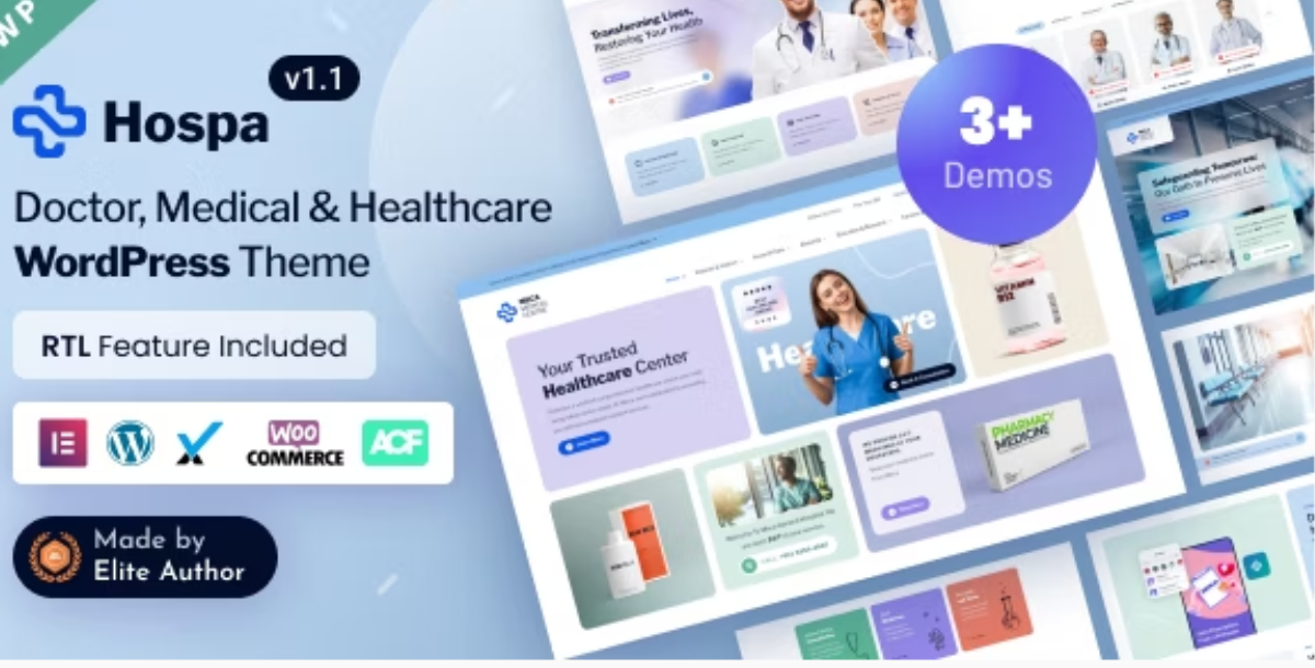 Hospa - Medical Clinic & Hospital Elementor WordPress Theme