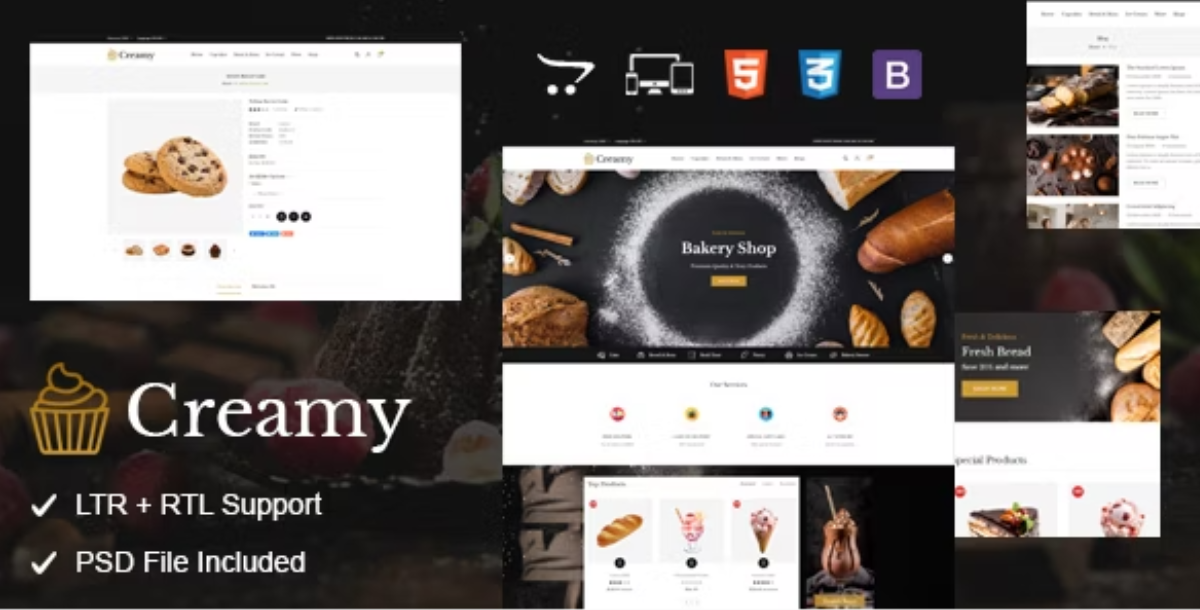 Creamy - Bakery OpenCart Theme