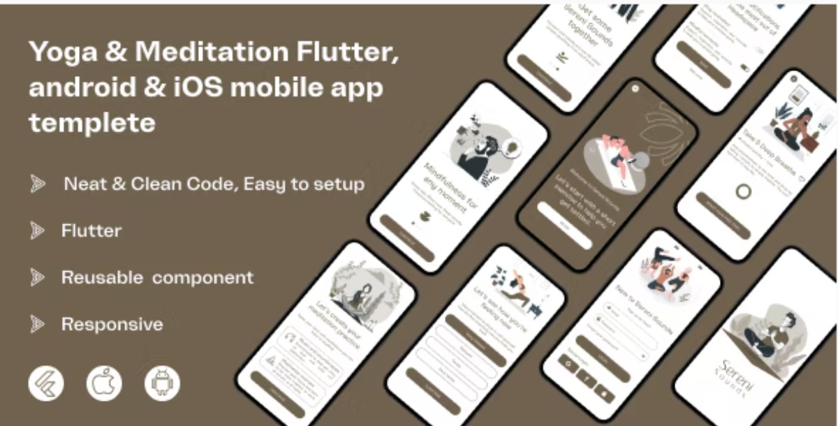 Sereni: Your Yoga & Meditation App | Flutter Mobile App Template | Android & iOS