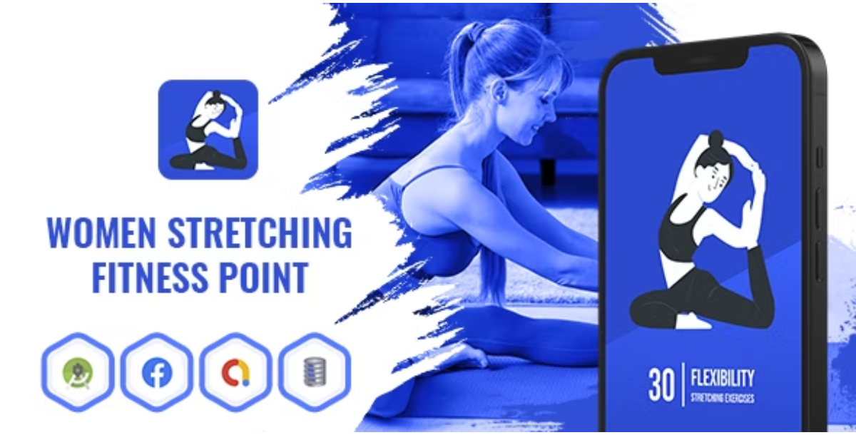 Women Stretching Fitness Point - Android App with Facebook and Google Ads