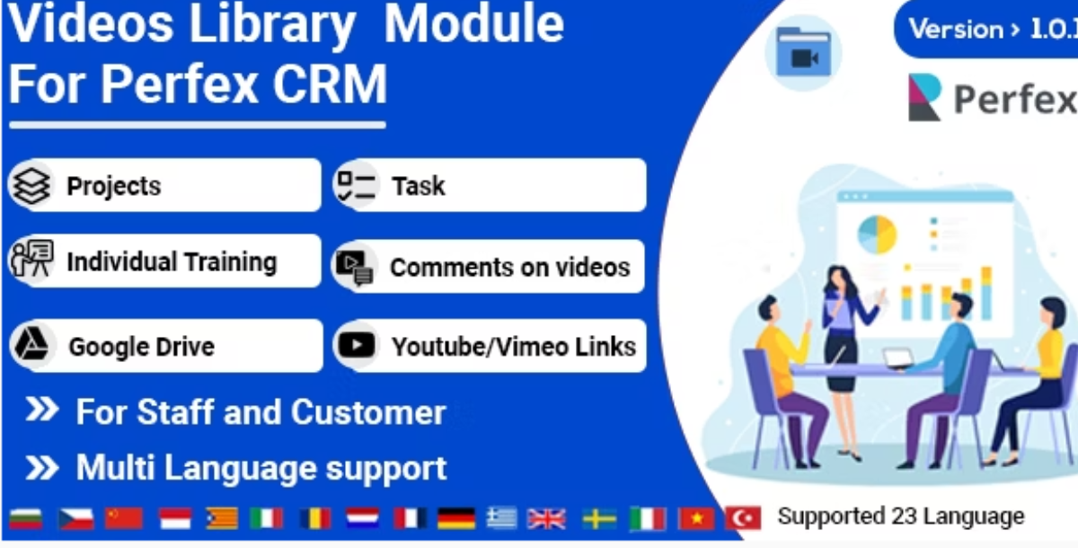 Video library module for Perfex Crm