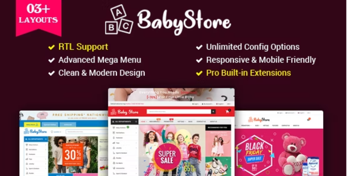 BabyStore - Multipurpose Baby and Kids Store OpenCart 3 Theme