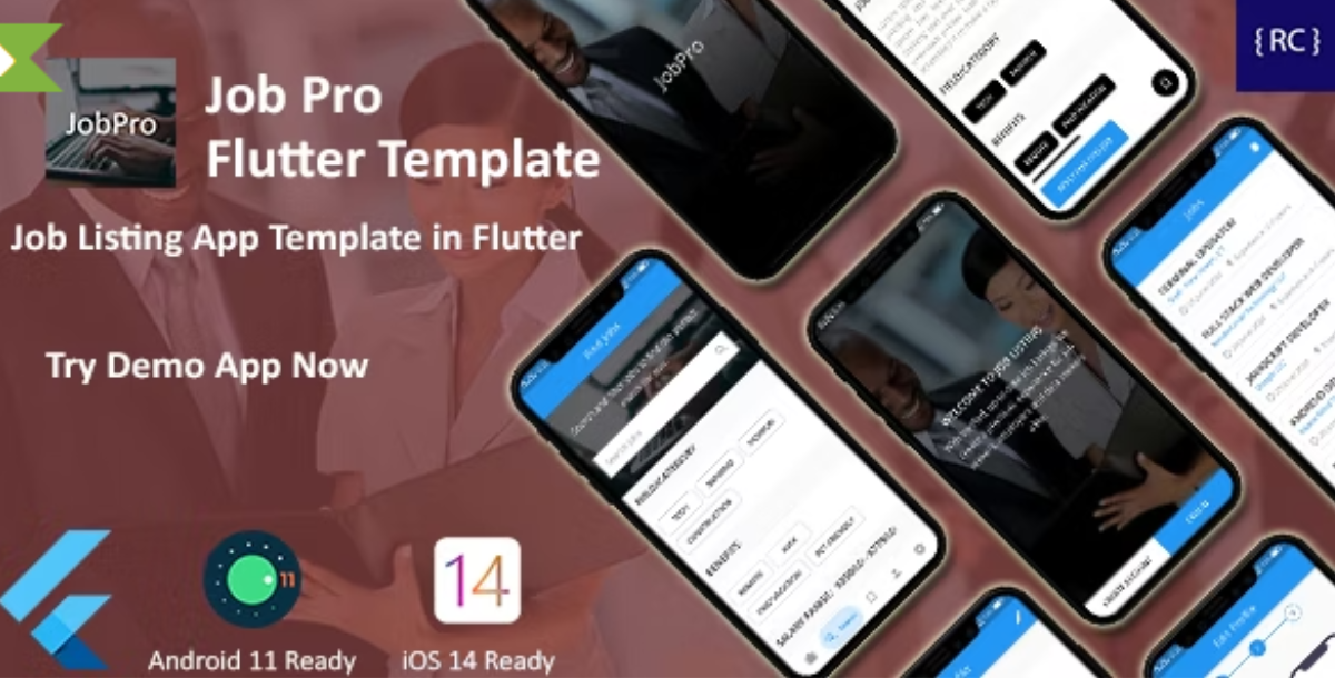 Job Listing Android App + iOS App Template | Flutter | JobPro