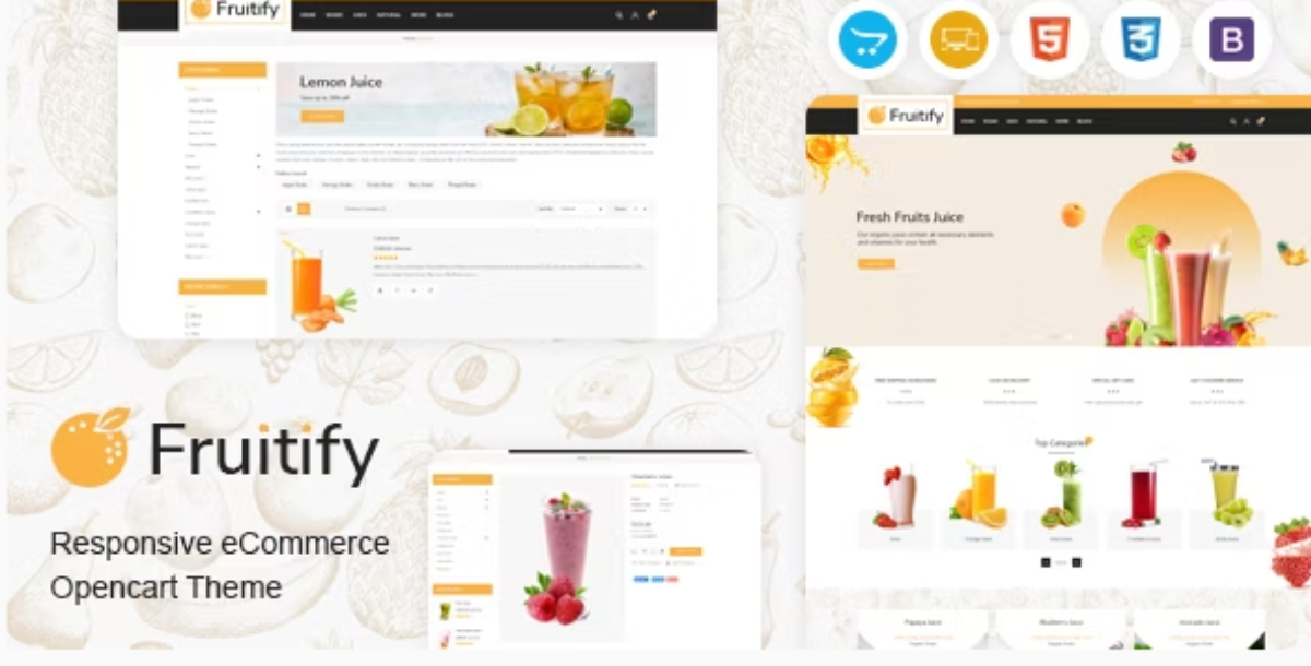 Fruitify - Juice OpenCart Theme