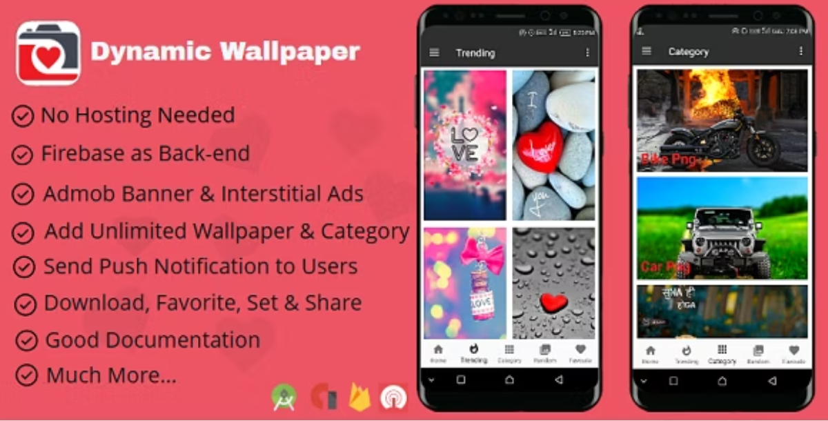 Dynamic Wallpapers Android App With Firebase Back-end