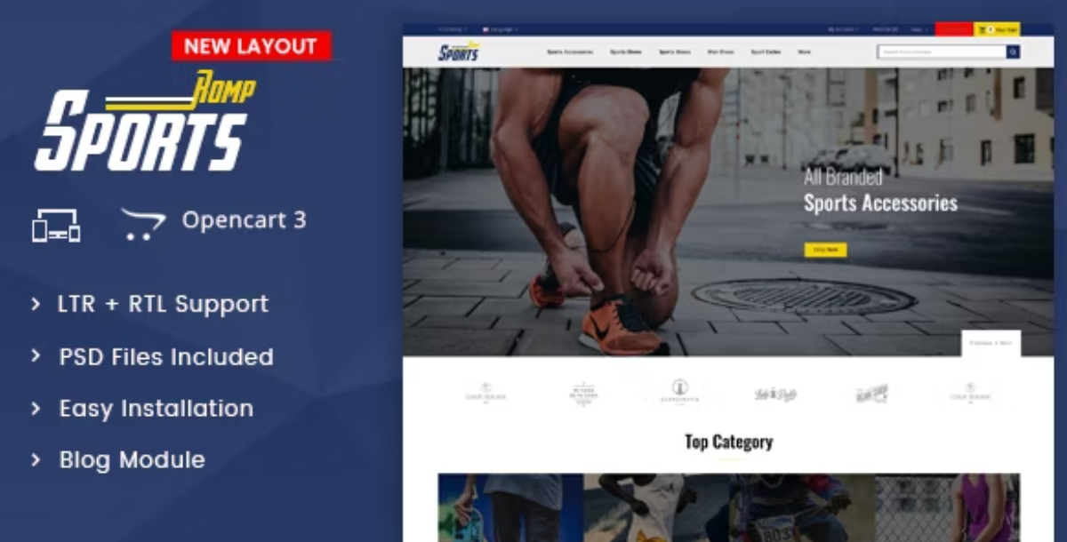 Sports Kit - OpenCart 3.x Multipurpose Responsive Theme