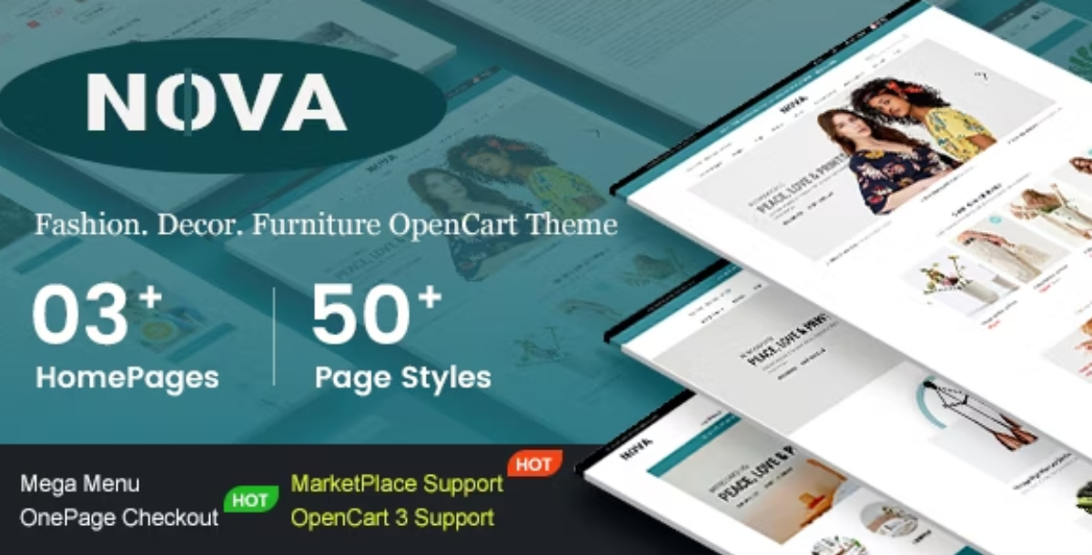 Nova - Responsive Fashion & Furniture OpenCart 3 Theme with 3 Mobile Layouts Included