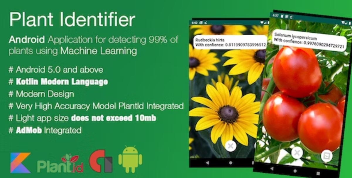 High Accuracy Plant Identifier- Android App That Uses Machine Learning Model To Identify All Plants