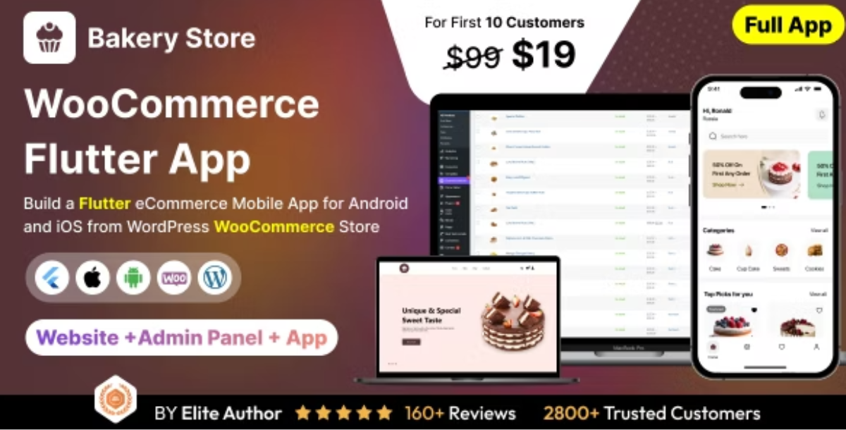 Bakery Shop App - E-commerce Store app in Flutter 3.x (Android, iOS) with WooCommerce Full App