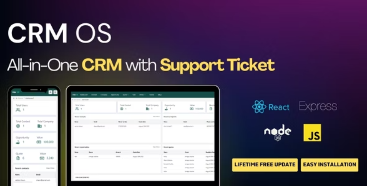 CRM OS - CRM with Support Ticket System