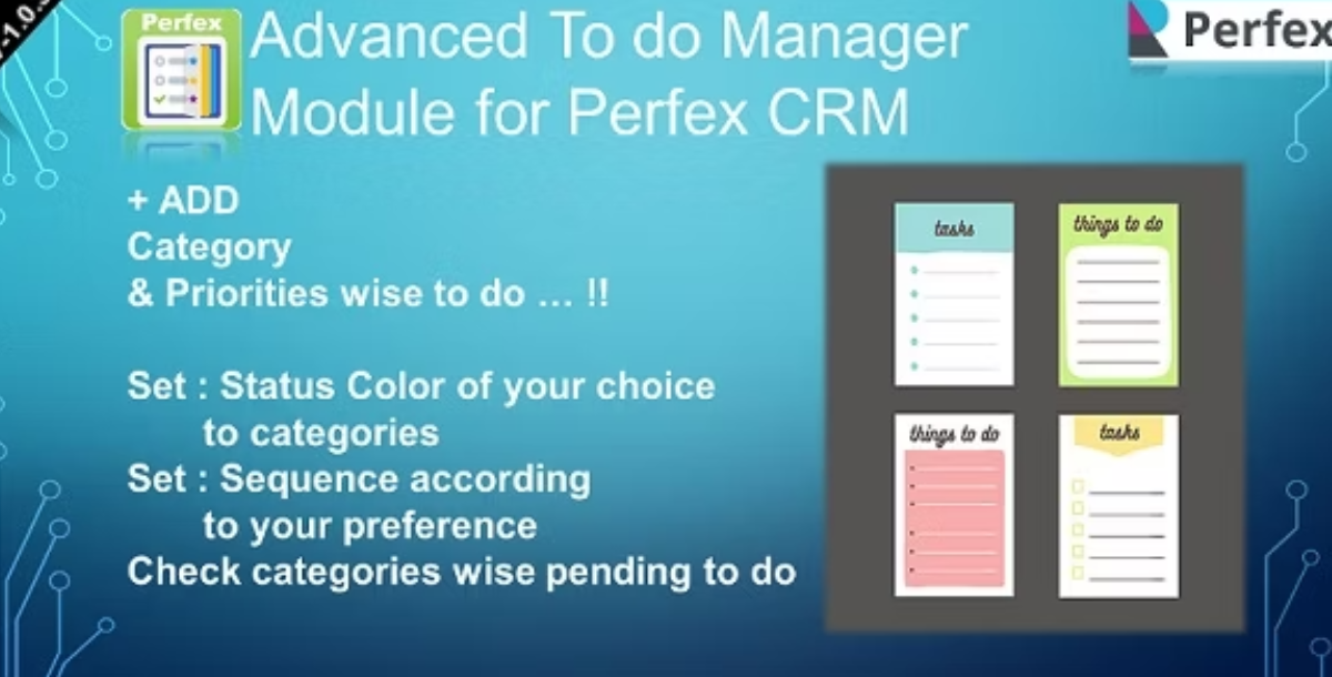 Advanced To do Manager Module for Perfex CRM