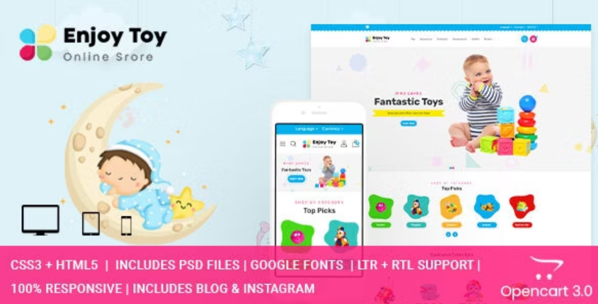 Enjoy - Kids Clothing & Toys Opencart Theme