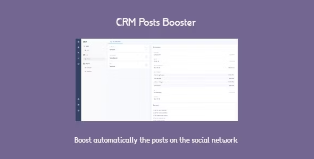 CRM Posts Booster - boost automatically posts on social networks