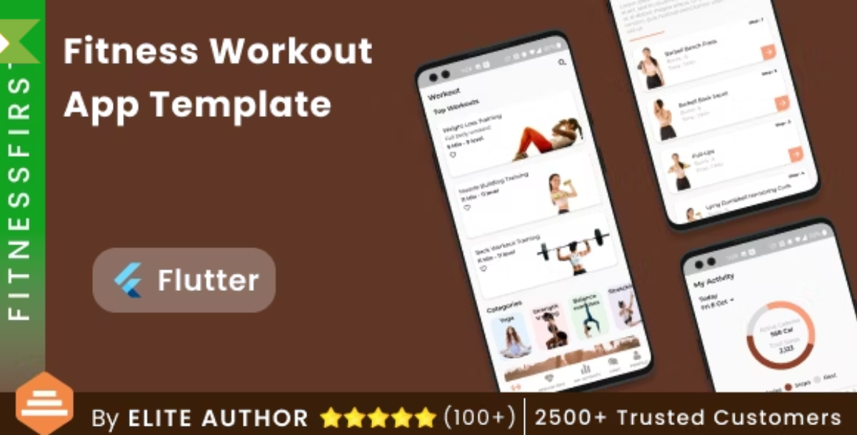 Home Workout Fitness Android App Template + iOS App Template | Flutter | FitnessFirst