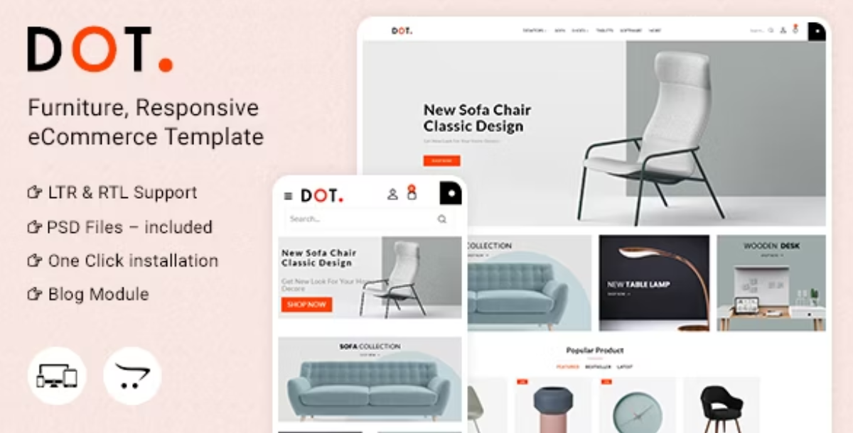 Dot Furniture Responsive OpenCart 3 Theme