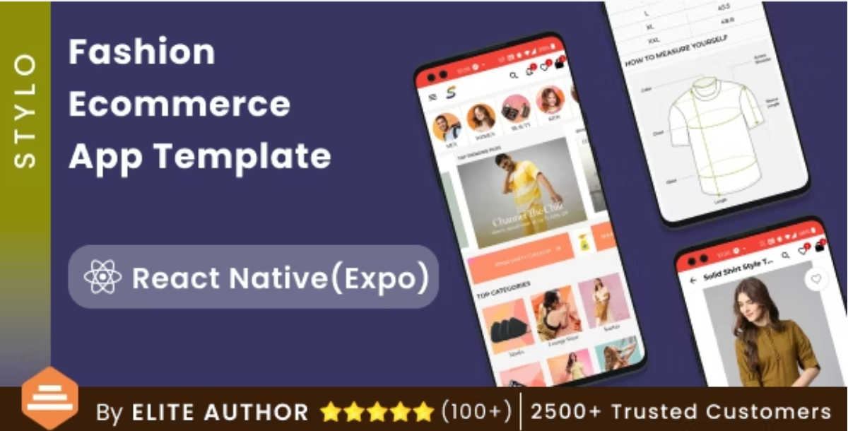 Fashion Ecommerce Android App + Fashion Ecommerce iOS App Template | React Native | Stylo