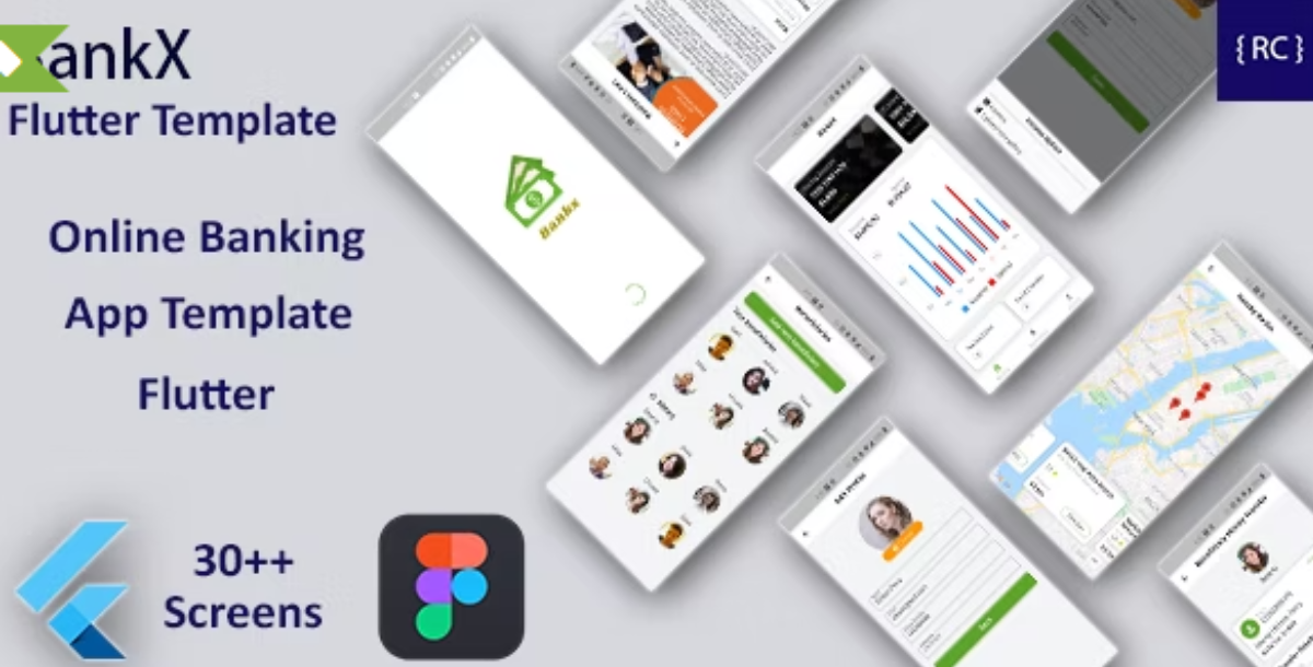 Online Banking Android App + Online Banking iOS App Template| Bank App | BankX | Flutter
