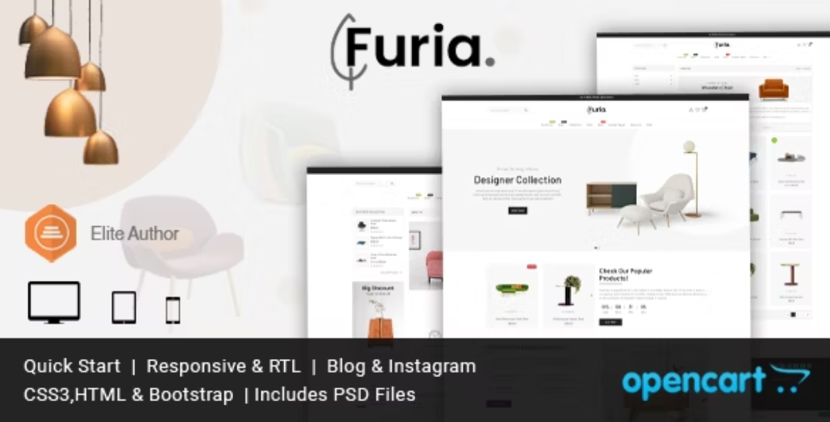 Furia Furniture Responsive Opencart Theme