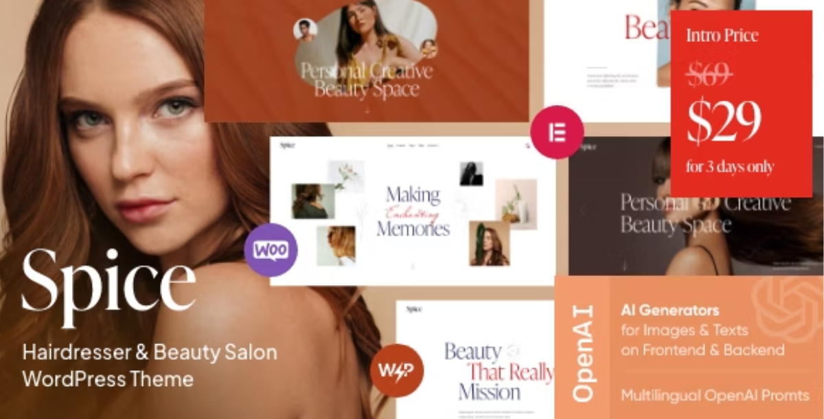 Spice - Beauty & Hair Salon WordPress Theme