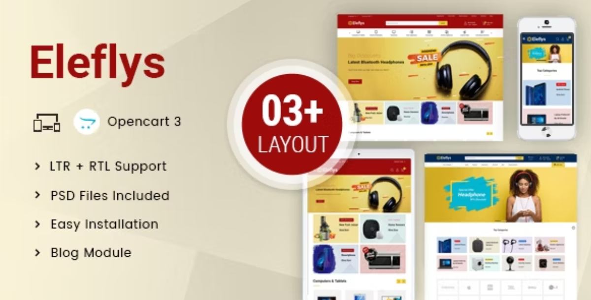 Eleflys - Mega Electronics OpenCart 3.x Responsive Theme