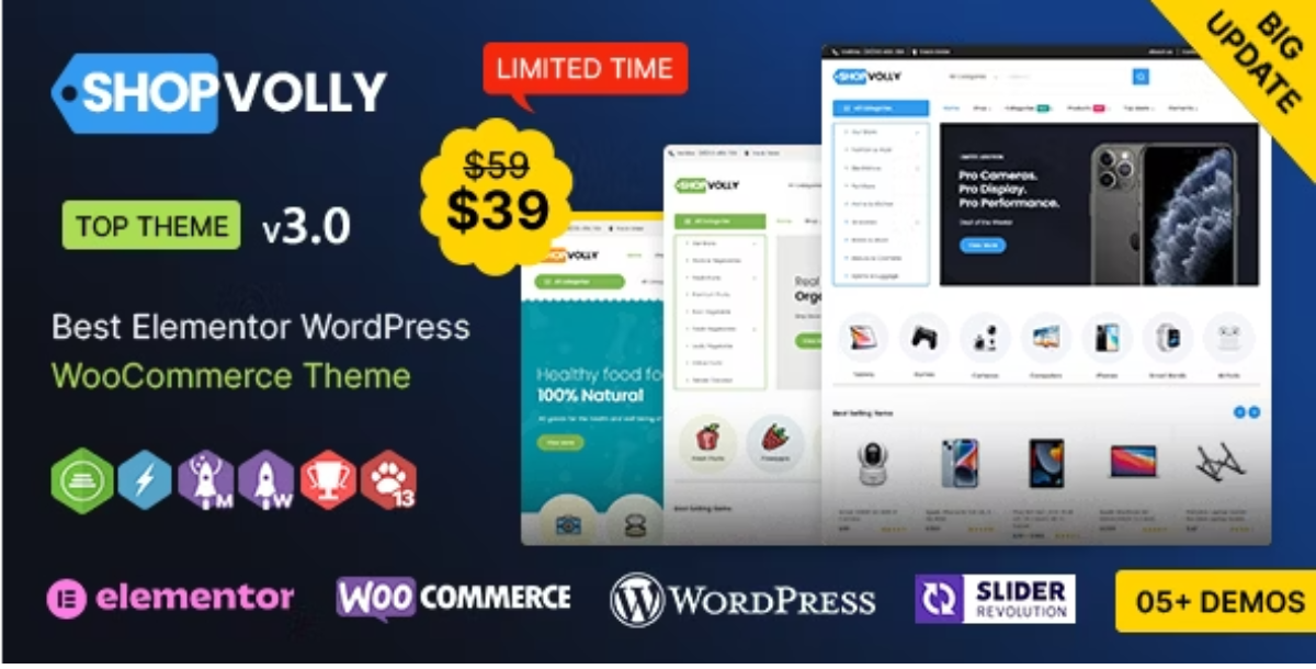 ShopVolly WP - Multipurpose Elementor WooCommerce Theme