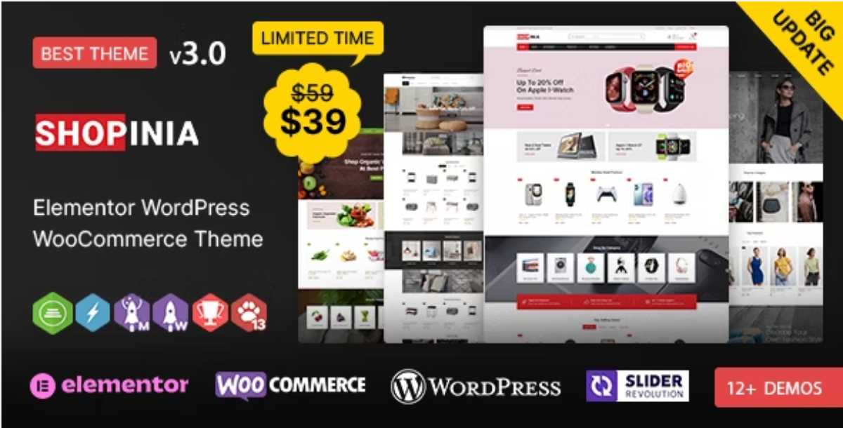 Shopinia WP - Multi-purpose Elementor WooCommerce Theme