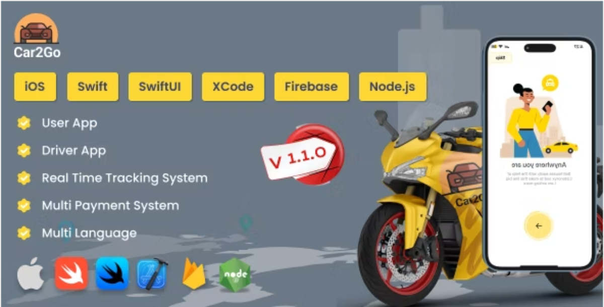 Car2Go - One Stop Ride Share Platform | User Native iOS App | Driver Native iOS App (Swift)