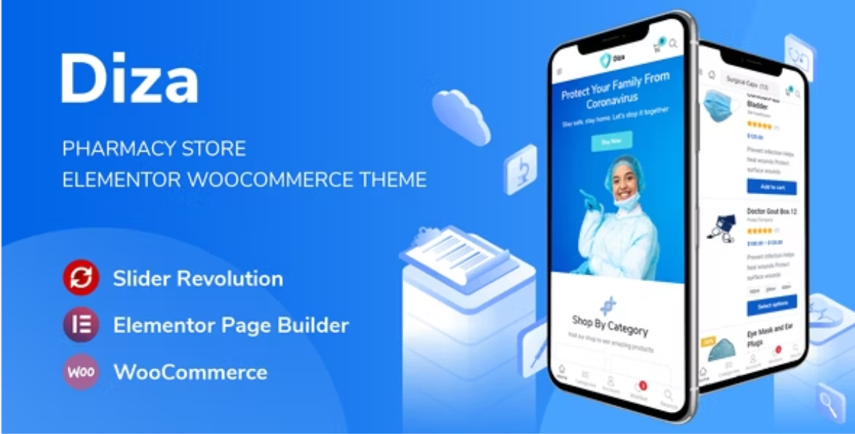 Diza - Pharmacy Store Elementor WooCommerce Theme