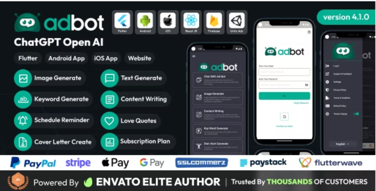 AdBot - ChatGPT Open AI Android and iOS App