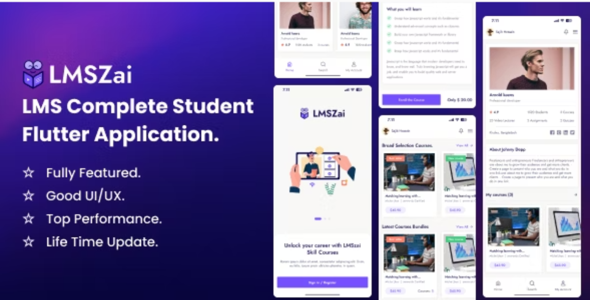 LMSZAI Mobile App - Learning Management App | Flutter App
