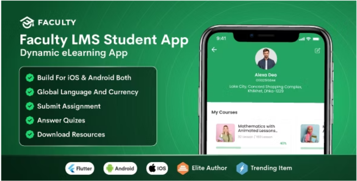 Faculty LMS Mobile App - eLearning Management System Flutter App