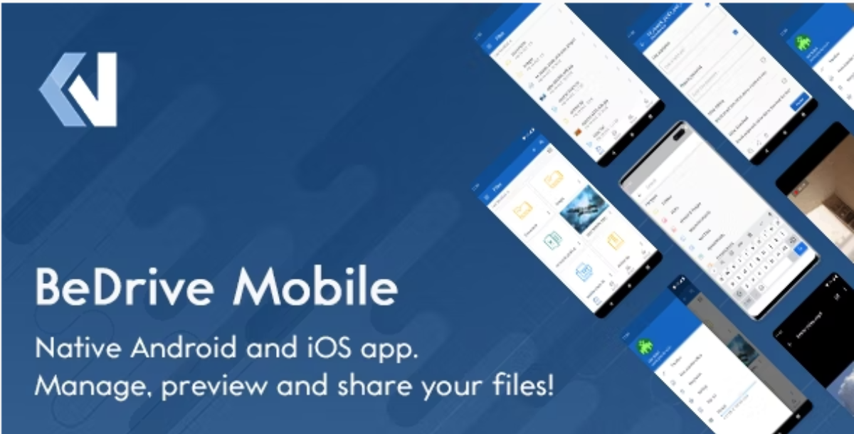 BeDrive Mobile - Native Flutter Android and iOS app for File Storage PHP Script