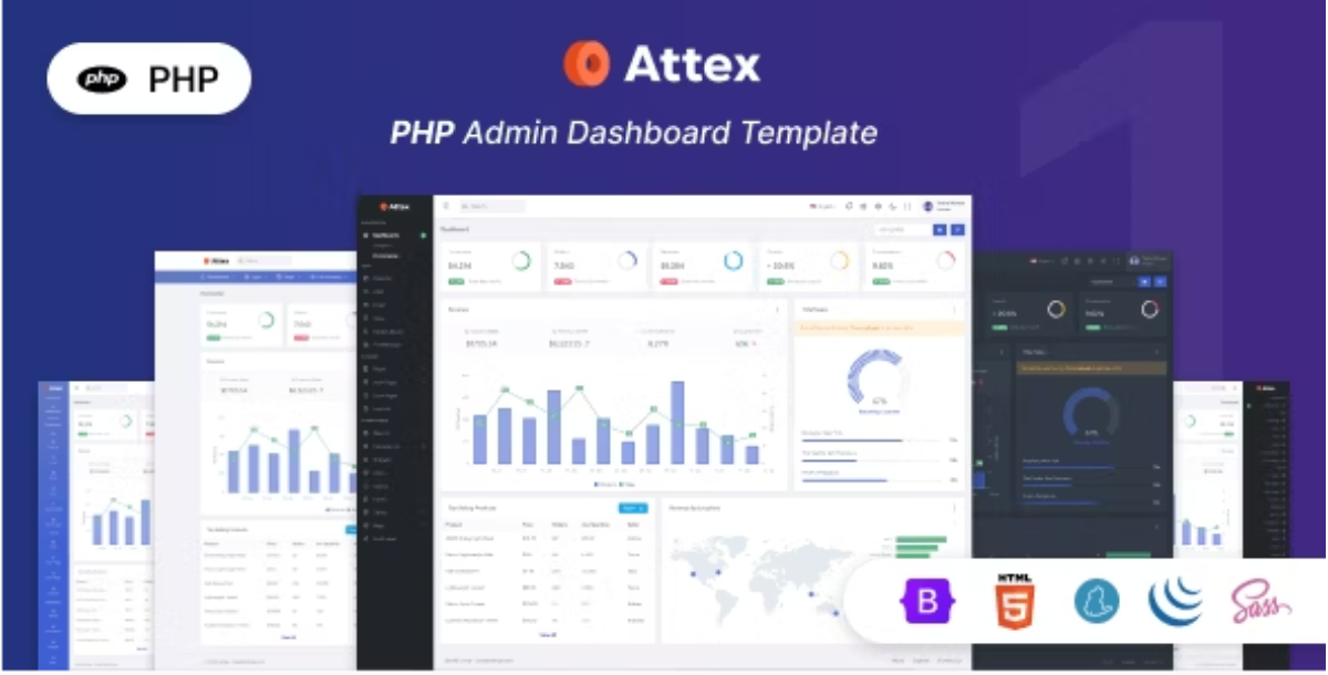 Attex - PHP Admin & Dashboard Template