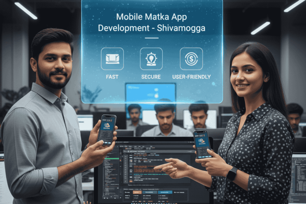 Professional mobile app development interface for Matka gaming, showcasing a secure, user-friendly UI/UX design created by Digital Vyapar Seva in Shivamogga.