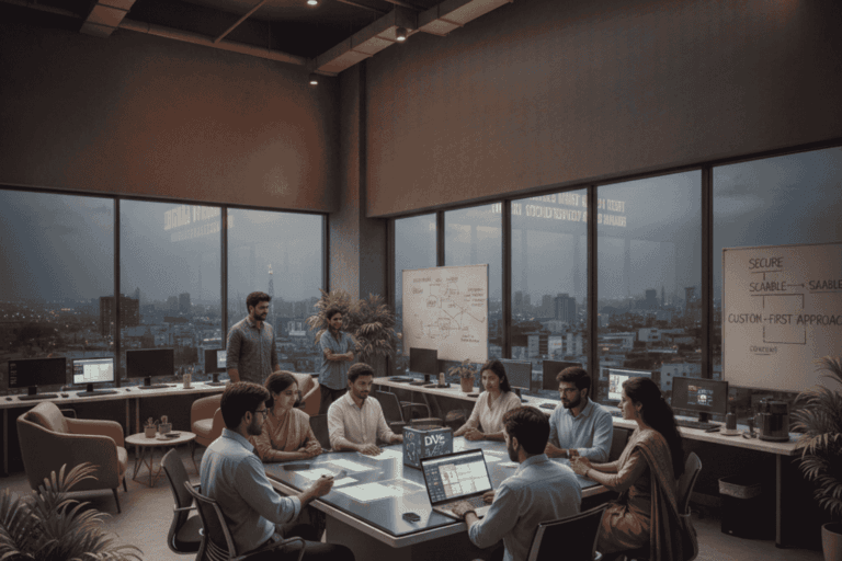 Professional team at Digital Vyapar Seva office in Khammam, specializing in custom Satta Matka game development and scalable software solutions.